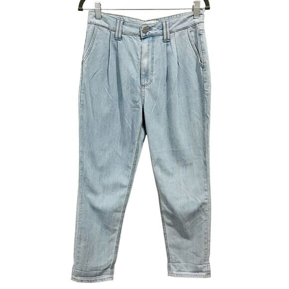 PAIGE light wash pleated trouser cuff jeans size 27 - Picture 4 of 12